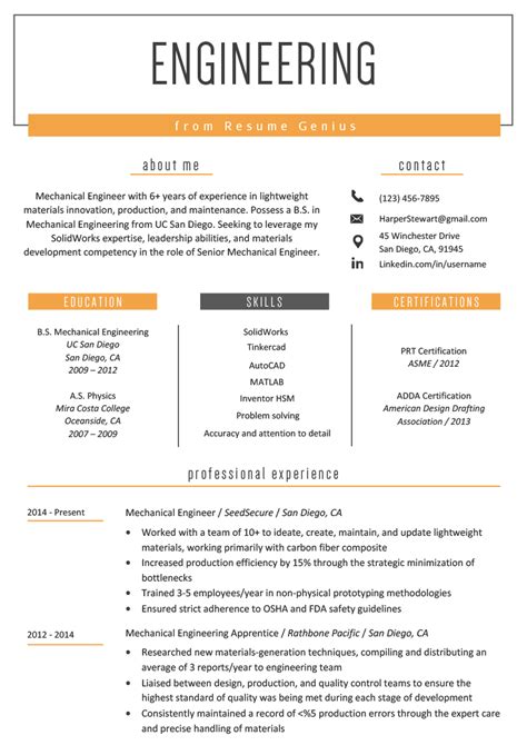 Engineering Resume Template