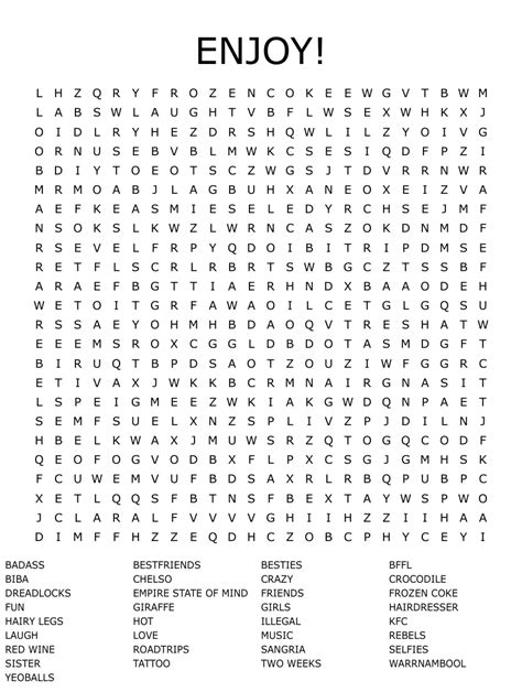 Tips for Enjoying Hard Word Search Printables