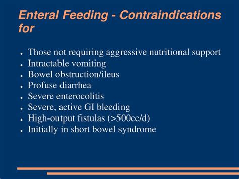 Enteral Feedings Contraindications