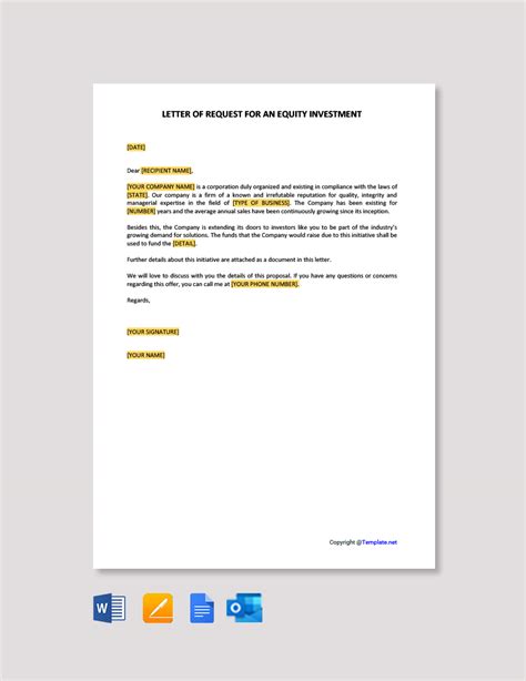 Equity Letter Template