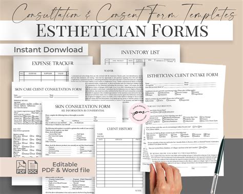 esthetician intake form key components