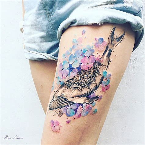 Delicate ethereal flower tattoos