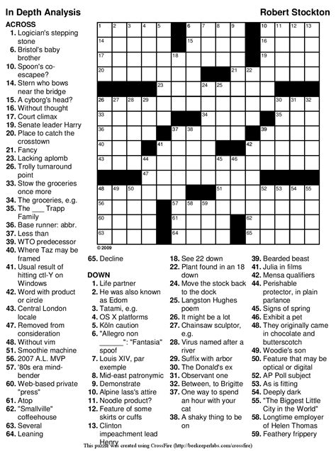 Eugene Sheffer Crossword Printable Resources