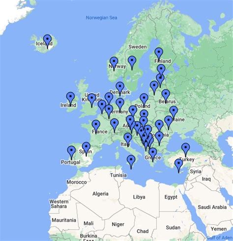 Europe informational map