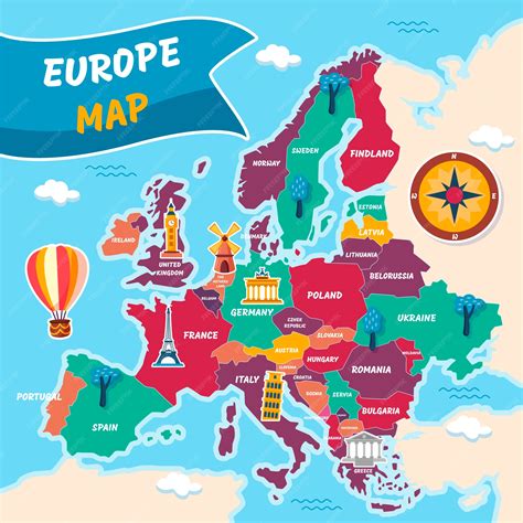 Europe map for students