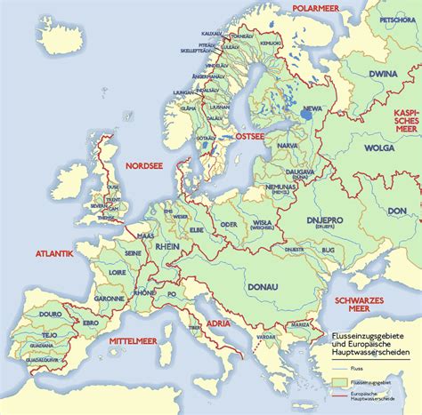 Europe Rivers Map