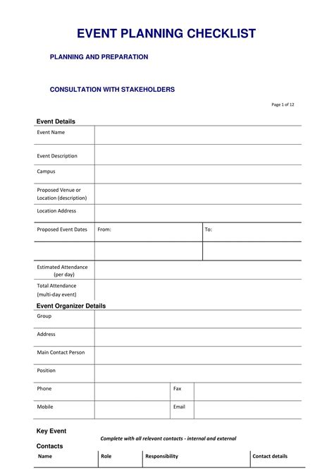 Event Form Template Document