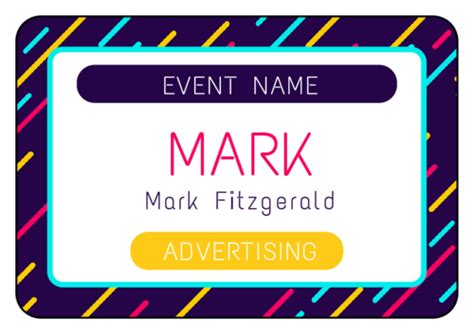 Event label template example