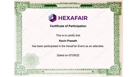 Event Participation Certification