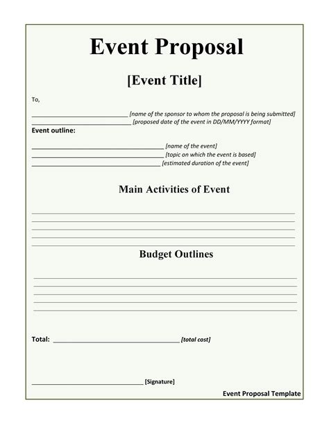 Event Planning Bid Template