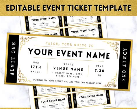 Event ticket templates