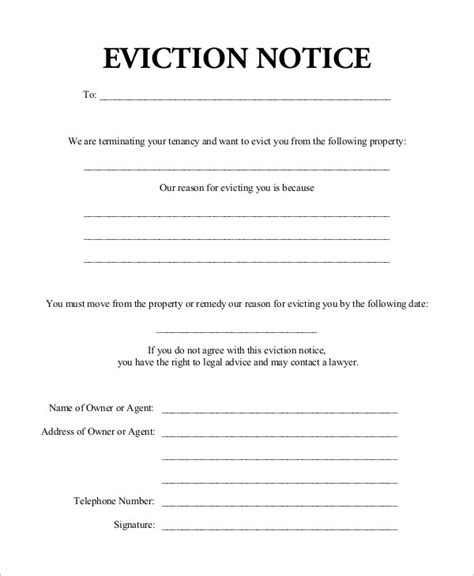 Customizable Eviction Notice Template for Tennessee