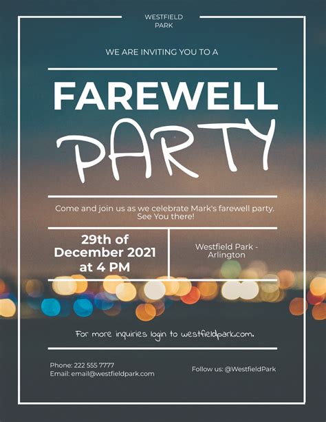 Examples Farewell Flyer Templates