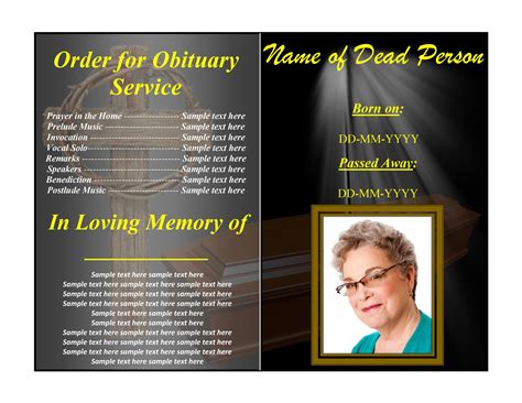 Examples of Funeral Program Templates