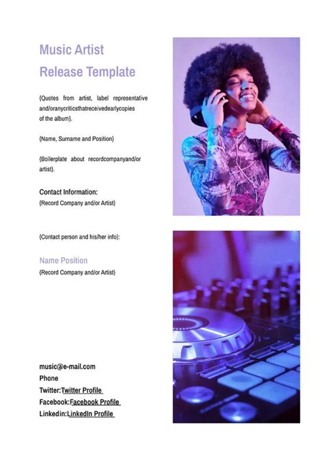 Examples of Music Templates