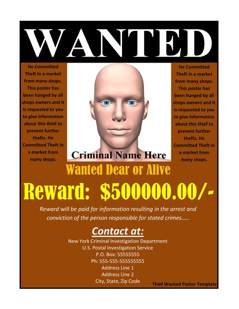 Examples of Wanted Posters