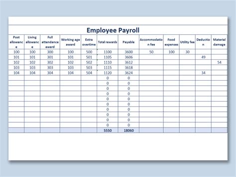 Excel Template for Payroll