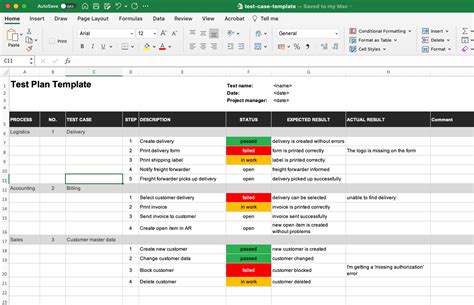 Excel Test Plan Template Download