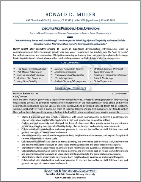 Executive Resume Example