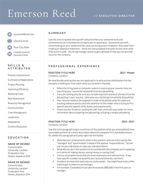 Executive Resume Templates