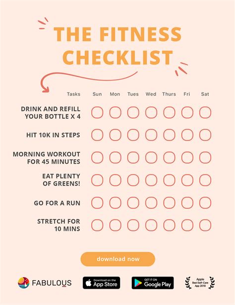 Exercise routine checklist