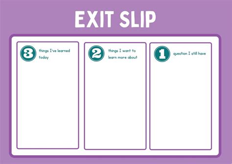 Art exit ticket example