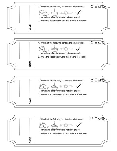 English exit ticket example