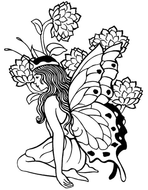 Fairy coloring pages for relaxation