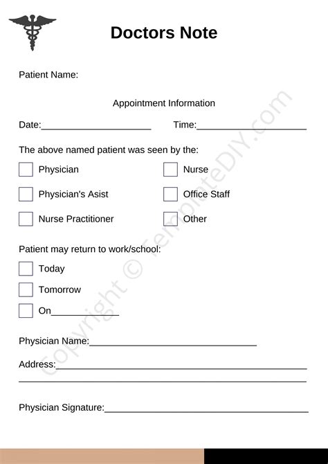 Fake Doctor Note Template