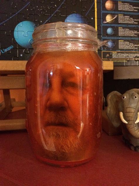 Fake head in a jar