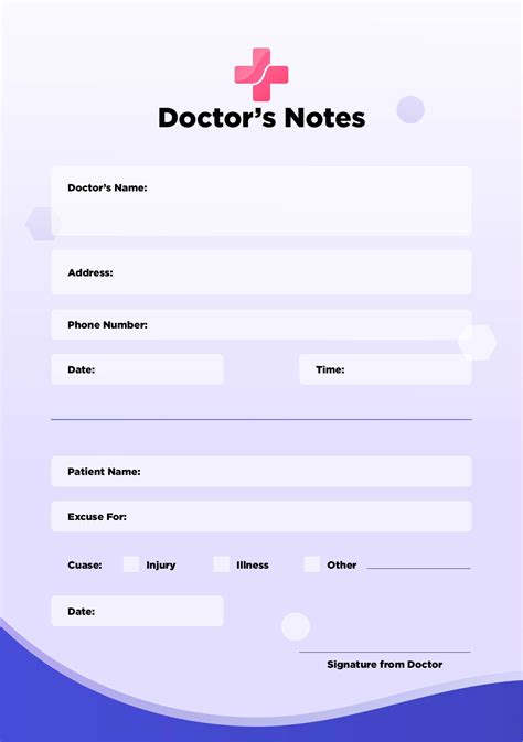 Fake Hospital Note Template Example