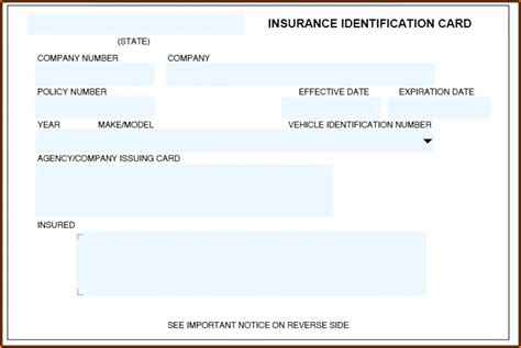 Fake Insurance Card Template Free