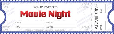 Fake movie tickets printables design