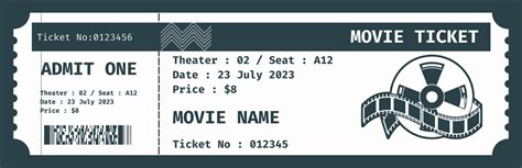 Fake movie tickets designs