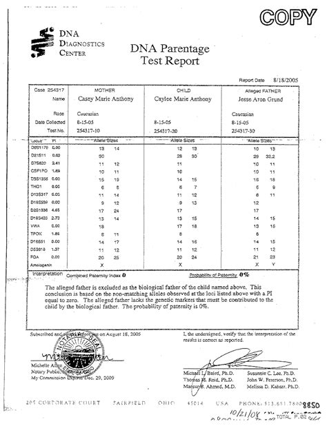 Fake paternity test templates