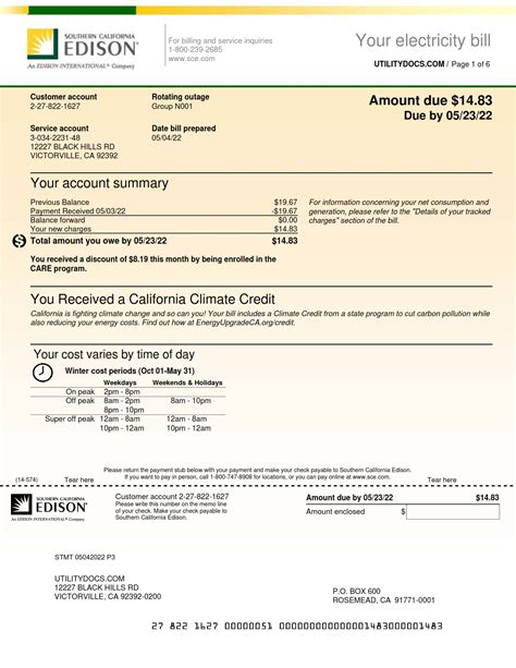 Fake Utility Bills Template