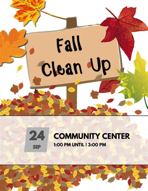 Fall Clean Up Flyer Template Design 1