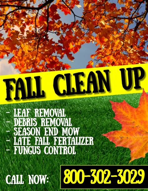 Fall Clean Up Flyer Template Design