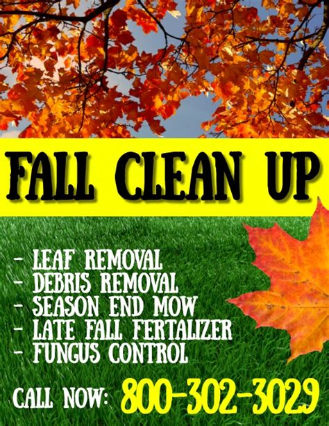 Fall Clean Up Flyer Template Design 6