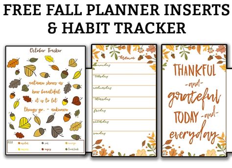 Fall Planner Inserts