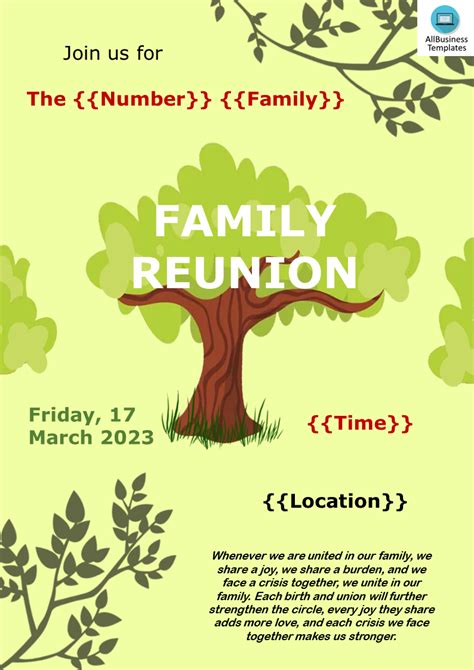 Family Reunion Flyer Template 1