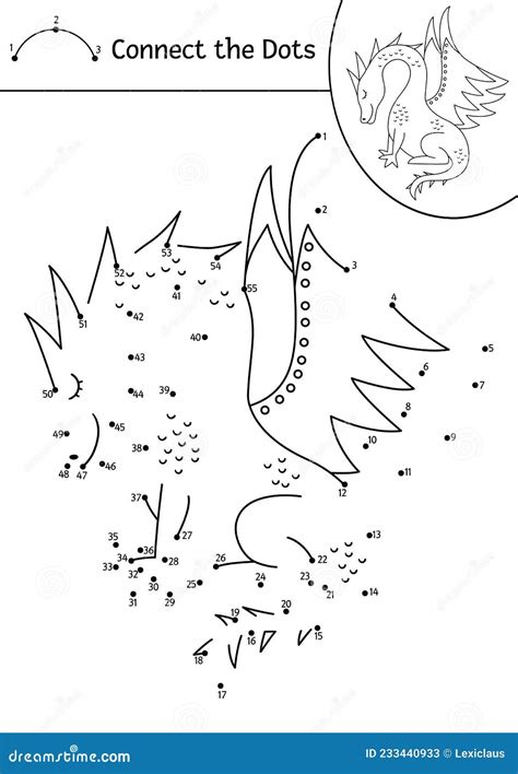 Fantasy creatures connect the dots printables