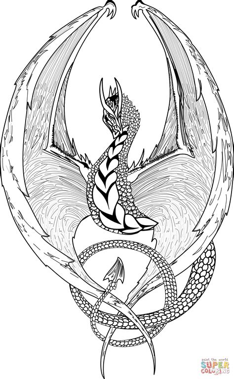 Fantasy dragon coloring pages