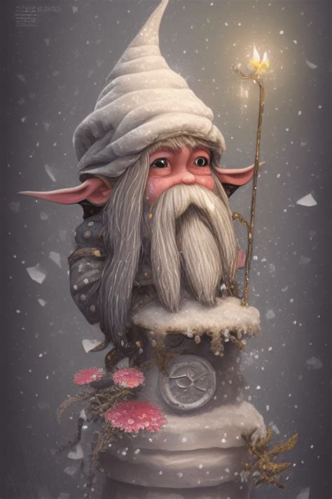 Fantasy gnomes in different scenarios