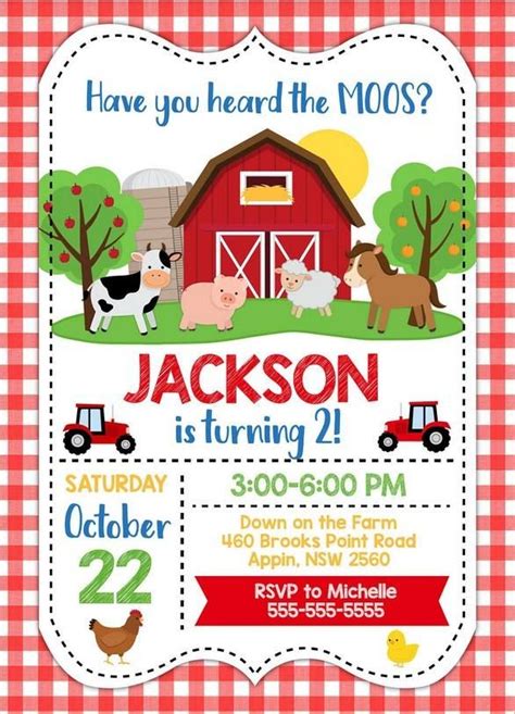 Farm Birthday Party Invitations