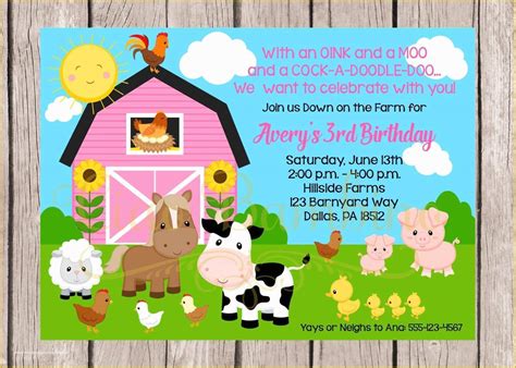 Farm Birthday Templates Invitation