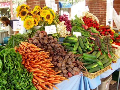 Fresh produce at a farmers market