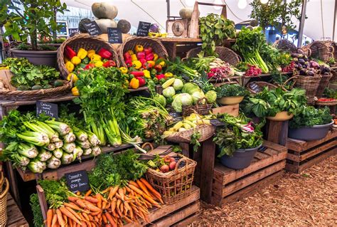 Scene from a bustling farmers market