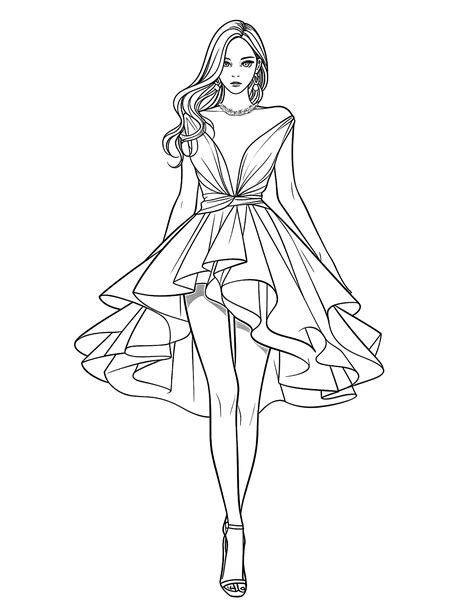 Fashion coloring pages for adults relaxation