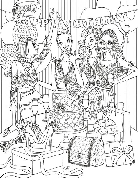 Fashion coloring pages for adults